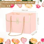 Paper Flower Gift Bags  4 Pack Florist Bouquet Bags Box With Handle Rectangle   