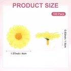 Artificial Flower Heads  2 Inch  Yellow  100 Pcs - Sunflower Silk Flowers
