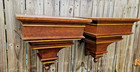 Antique Wood Wall Shelf W original Mounts - Matched Pair