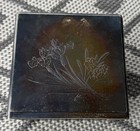 Sterling Silver Engraved Three Drawer Cabinet Jewelry Box Japanese Black Lacquer