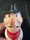 Vintage 1970s Puzza Hut Pete Toy Coin Bank Hard Plastic 8  Tall Figure Mascot