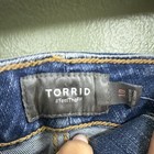 Torrid Blue Distressed Denim Mini Skirt Pockets Zip Closure Women Plus 30