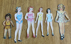 Rare Lot Of 12 Cardboard Children W different Letters 1940s Vintage Paper Dolls