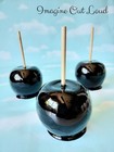 Fake One Realistic Drippy Black Poison Candied Apple Faux Decor Photo Food