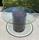 Authentic Mcguire Bamboo Dining Table  Faubourg   Pedestal Base  Uship Delivery 