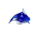 Beautiful Hand-blown Vintage Blue Art Glass Dolphin Figurine Paperweight - -  2 