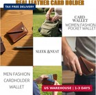 Minimalist Genuine Leather Card Holder Slim Envelope Wallet Men Women Retro Gift