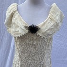 Vtg Susan Lanes Country Elegance Ivory Lace Wedding Dress 14 Beaded Accent 70 s