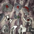 Vintage Metal Cookie Cutters Some With Red And Green Handles Lot 25
