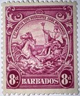 Travelstamps  1946 Barbados Stamp Sc  199a  Mint  Original Gum Hinged  8d