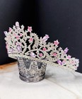 Princess Crown  Multicolor Crystal Tiara  Silver Heart Crown  Bridal Headpiece
