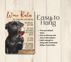 Pug Wine Rules Sign Bar Black Dog Metal Tin Funny Decor Rustic Wall Art Handmade