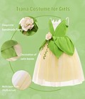 Mdycw Princess Tiana Halloween Costume For Girls  Frog Dress Up Cosplay Birthday