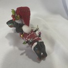 Dachshund Dog 3 5  Christmas Ornament Santa Hat Sweater Lights