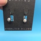 Vintage Sterling Silver   Fresh Water Pealrs Earrings Made In Indonesia New 