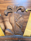 Vintage Spanish Hand Carved Wood Coat Of Arms With Brass Crossed Swords Spain