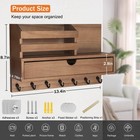 Key And Holder For Wall Organizer Wall Mount With 6 Hooks And Storage Drawer    