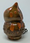 Vintage Ceramic Owl Night Light Table Lamp Big Orange Glowing Eyes Tested Works