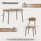 Dining Table Set For 4  5-piece Kitchen Table With 4 Chairs  Mdf Board Tabletop