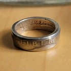 Handmade 90  Silver Ring Size 5 25 Liberty 1950 Usa Quarter Coin Ring