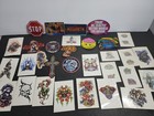 Vintage And Modern Mixed Lot Of Stickers And Tattoos