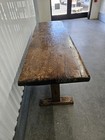Early 18th Century Antique French Single-plank 70 In Oak Trestle Refectory Table