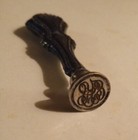 Vintage Monogrammed Sterling Silver Wax Seal Stamp 2    