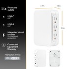 Usb C 5 Outlet Extender  Side-access  Wall Tap Surge Protector  Multi-plug  U   