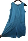 Vintage  Metropolitan Teal Terry Romper  Swim Suit Cover  Women   s Medium  Zip 