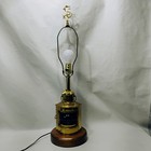 Vintage Nautical Table Lamp Brass 3-way Blue Ship Light Stuurboord