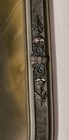 Antique Large Wood Convex Bubble Glass Frame Carved 3d Flowers Frame Is 21 x14  