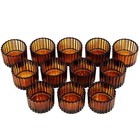 Voho Amber Tealight Candle Holder Set Of 12  Glass Votive Candle Holders