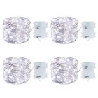 4 Pack Battery Operated Dewdrop Led Cold White With Waterproof Battery Box