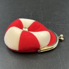 Vintage Cap Hat Metal Kiss Lock Coin Purse Baseball Paperboy Red White Cute 4 