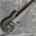 Matt Black 6 String Bass Guitar Solid Body Rosewood Fretboard Hh Pickup In Stock