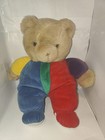 Vintage Eden Teddy Bear Plush Velour Primary Colors  13    Toy Plush