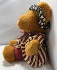 Vintage Dan Dee 1999 Patriotic Teddy Bear Plush Stars Stripes Dress Headband