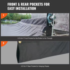 7  5 X 18 Ft  Dump Truck Mesh Tarp  Pvc Coated Black Heavy Duty Cover With 5 5 I