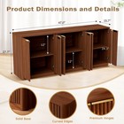 67  Fluted Sideboard Cabinet With 6 Doors Wood Buffet Storage Credenzaadjustable