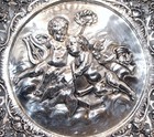 German Rococo 800 Sterling Silver Cherub Doves Harp 10 Inch Dish W  Handle
