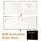Gradesin 2026 Graduation Guest Book With Photo  Black Gold