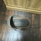 Antique Wicker Wood Doll Carriage Pram Buggy Folding Hood Restoration Display