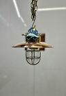 Pair Of 2 Brass Original Ship Hanging Vintage Nautical Light With Copper Shade
