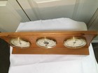 Vintage Barometer Hygrometer Thermometer Wood Cased Weather Station Stand Alone