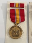 Vintage Us National Service Medal And Ribbon Bar Set