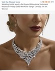 Zthread Bridal Crystal Rhinestone Necklace   Dangle Earrings Jewelry Set