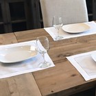 6 Pack - White Linen Hemstitched Placemats - 14  X 20  - 100  Linen