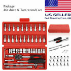 46pcs Socket Spanner Tool Kit Ratchet Wrench Set Car Repair Tool With Case Box