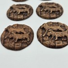 Vtg 6 Scottie Dog Burwood Buttons Composite Wood Celluloid Brown 1 5 Inches