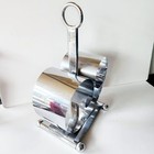 Vintage Revere Rome Ny Chrome Art Deco Magazine Rack Mid Century Mcm Metal Ring